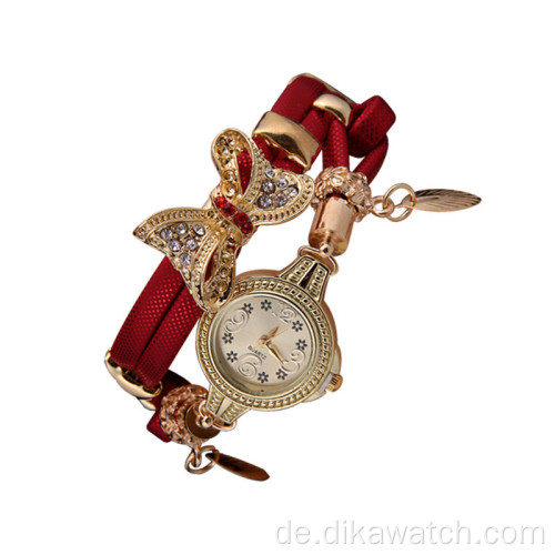 Charm Fashion Damen Kleid Uhren Kleines Zifferblatt PU Leder Geflochtener Gürtel mit Schmetterlingsquarz Uhr Für Frauen Uhr Armbanduhren